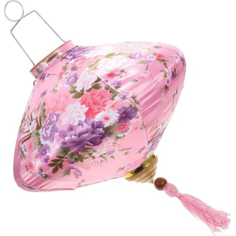 Lanterne Suspendue Traditionnelle en Fil de Fer et Tissu Rose pour Décoration Festive Nouvel An et Célébrations (1/5)