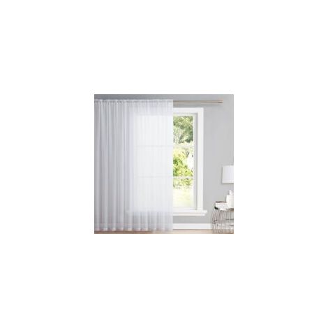 Rideau Voilage Blanc - 1 pièce, Rideau Voilage Transparent 140x260cm - Pour Chambre/Salon (1/5)
