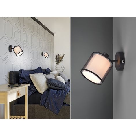 LED Wandstrahler Organza 2-lagig Schwarz innen Weiß, Breite 12,5cm (1/5)