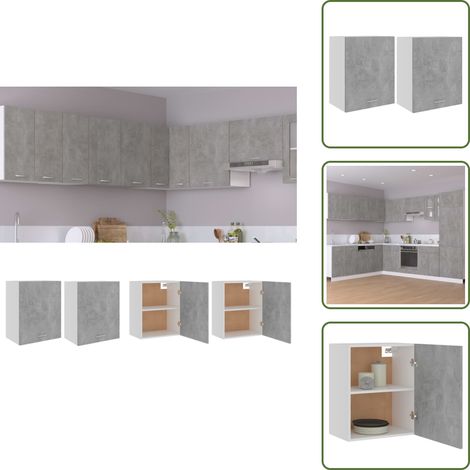 Hängeschränke 2 Stk. Betongrau 50x31x60 cm Holzwerkstoff - Küchenschränke - Hängeschränke - Betongrau - Holzwerkstoff - Küchenorganisation (1/5)