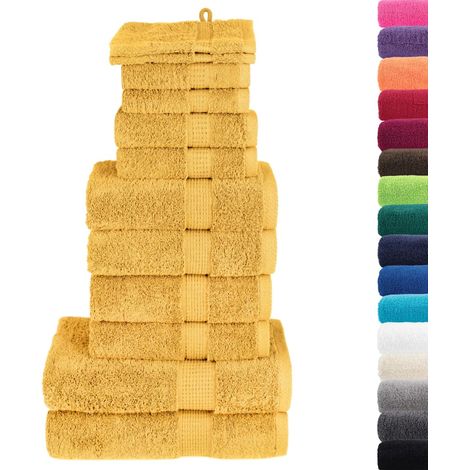 vidaXL Juego de toallas premium SOLUND 12 unidades dorado 600 gsm (1/2)