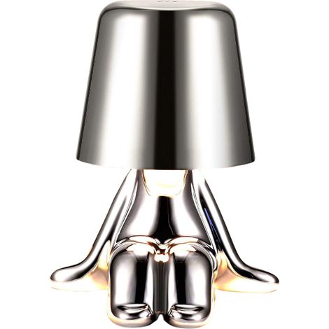 Lampe de chevet à commande tactile ZOLGINAH table LED créative rechargeable par USB niveaux luminosité réglables 3 argentée (1/4)