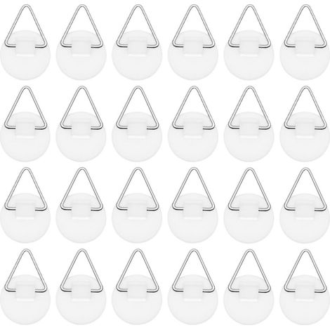 Lot de 24 crochets pour tableaux et cadres photo blancs système d'accrochage mural pratique pour suspendre cadres photos tableaux décorations et œuvres d'art sans installation complexe (1/4)