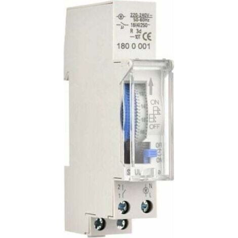 Timer meccanico a 24 ore Timer minimo di 15 minuti Montaggio su guida DIN Batteria integrata, SUL180a AC220-240V Grigio SUL180a AC220-240V Grigio (1/4)
