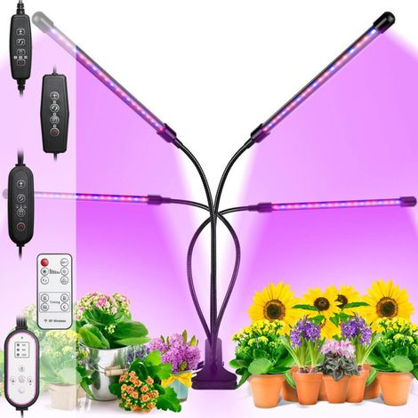 Lampe de Croissance pour Plantes LED avec minuterie Automatique 3H/9H/12H, 5 luminosité LED Grow Light A (1/5)
