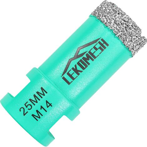 Forets Diamant Carrelage 25MM - Trépan Diamant Pour porcelaine Céramique Tuiles Marbre Granit Pierre Quartz Brasage Sous Vide Forets diamantés Filetage M14 pour Meuleuse D'angle (1/5)