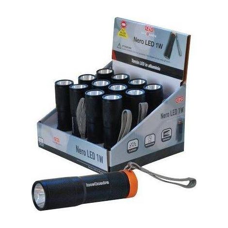 TORCIA LED NERO LED 1 EXPO LUCE QUADRA