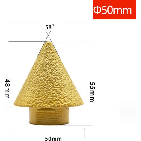 Outil chanfrein diamanté – Fraise biseau arrondi – Perçage, élargissement, chanfrein – Pour carrelage, marbre, granit – Accessoire polissage