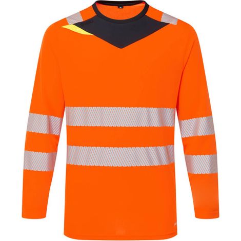 Camiseta deportiva imagen corporativa, bandas reflectantes segmentadas  PORTWEST DX416 XXXL Naranja/Negro