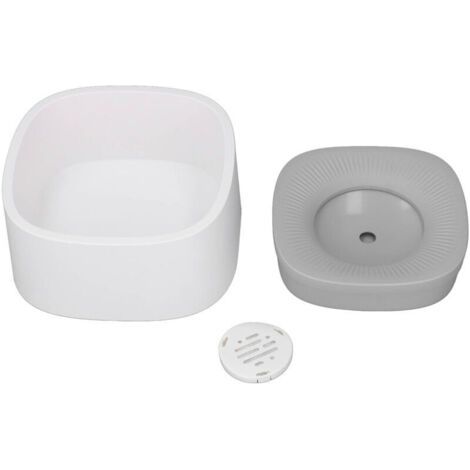 Bac à eau flottant pour chien et chat, distributeur automatique anti-fuite, ABS carré blanc (1/5)
