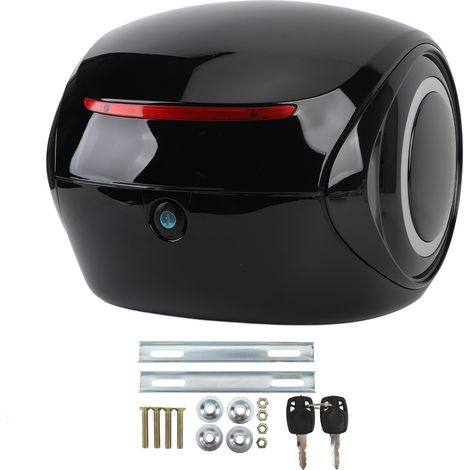 Top case moto 32L ABS style sport étanche – Coffre portable poussière vélo électrique scooter noir, rangement (1/5)