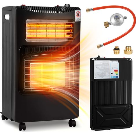 TolleTour Poêle hybride GPL 4200 W et quartz 1200 W, allumage piézo, roulettes, 2 adaptateurs UE (1/5)