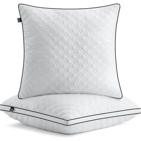 BedStory Set di 2 cuscini 80 x 80 cm, in microfibra 2 x 1500 g, traspiranti e lavabili, ideali per un sonno profondo e riposante, certificato Öko-Tex (1/4)