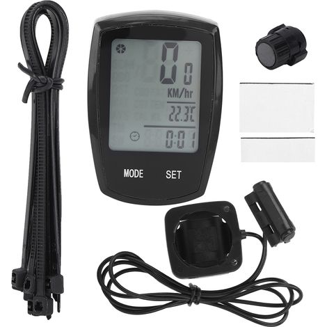 Compteur de vélo avec écran tactile rétroéclairé, compteur de vitesse filaire, accessoire vélo, PVC noir (1/5)
