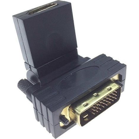 Adaptateur audio-vidéo 1080p DVI mâle vers HDMI femelle compatible, pivotant à 360° pour carte graphique HDTV (1/5)
