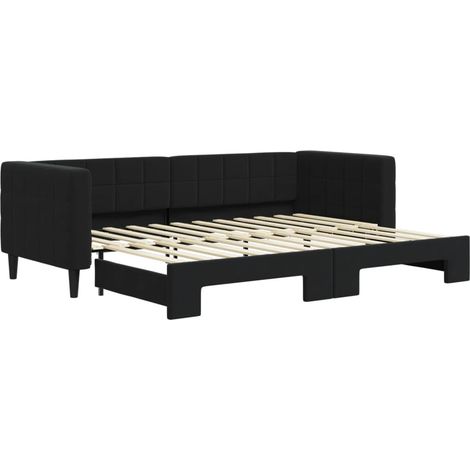 Maison Exclusive - Tagesbett Ausziehbar Schwarz 80x200 cm Samt