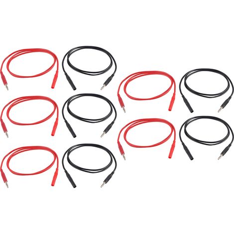 5 cordons de test avec fiches banane 4mm pour pièces auto, 30VAC-60VDC max 19A, jeu de fils électriques (1/5)