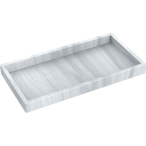 Bathroom Tray - Silicone Sink Organizer Tray - For Soap Bottles Keys Jewelry - Flexible Non Slip Vanity Tray - 1 Piece (1/2)