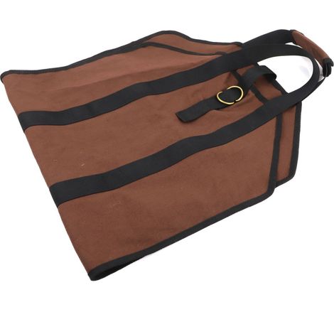 Sollbry Bolsa para almacenar leña, bolsa de lona para transportar leña, accesorios para chimenea, bolsa para transportar leña para interiores, exteriores y camping en cualquier clima (MARRÓN) (1/4)