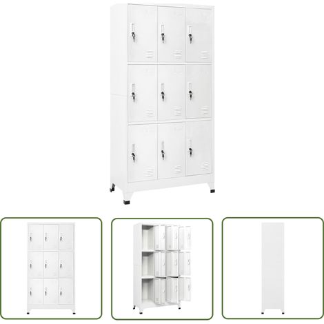 INLIFE Armoire à casiers avec 9 compartiments Acier 90x45x180 cm Gris (1/5)