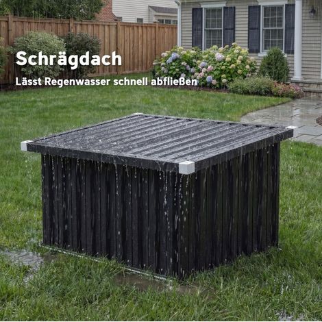 Garage für Mähroboter aus verzinktem Stahl 108 x 86 x 62,5 cm dunkelgrau HAVRYA (1/5)