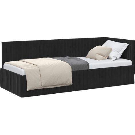 Maison Exclusive - Cornice del letto ad angolo Nero 80 cm x 200 cm Velluto