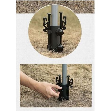 porte-parasol en métal, porte-parasol garde-corps de balcon support de tente porte-mâts de tente pour jardin, terrasse, balcon, garde-corps,Avec des clous. (Ø 22-34mm,1pcs) (1/5)