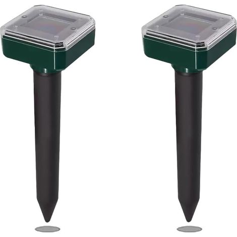 2pcs Repeller Solaire Défense Contre Les Rats, Repellent Deterrent Spikes Snake Gopher Chasseur de Nuisibles à Ultrasons pour Pelouse Jardin, Cour, Machine à Dératiser (1/5)