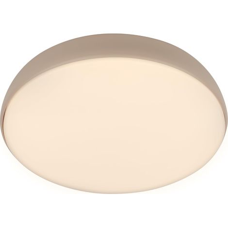 Plafonnier LED avec télécommande, intensité lumineuse variable, blanc chaud à blanc neutre, salon, chambre, 35x8,5 cm, beige (1/5)