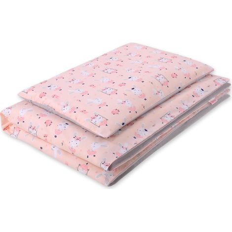 Juego de cama infantil de algodón de dos piezas de doble cara - Conejitos bailarinas rosas (1/5)