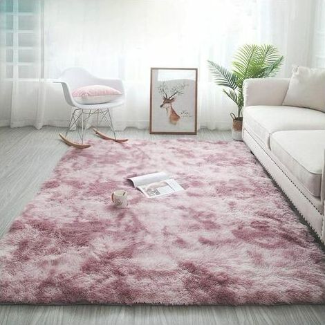 Shaggy Living Room Rug 160x230cm Pink Plush Soft Polypropylene Fiber Rug Non Slip Bedroom Rug (1/5)