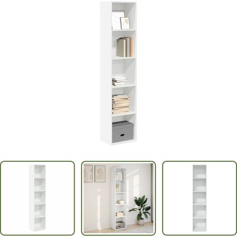 vidaXL Étagère livres -  Bibliothèque blanc 40x30x189 cm bois d'ingénierie (1/5)