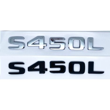 (S450L, Argent) - Emblème ABS série S compatible avec Mercedes-Benz Classe S W222 W223 - Logo autocollant latéral arrière (1/5)