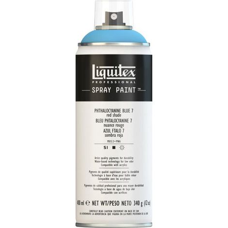 Bombe de peinture aérosol - LIQUITEX - 02417 - 400 ml - Bleu phtalocyanine 7 - Nuance rouge