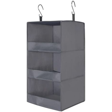 3 Compartment Foldable Clothes Rack, Gray (1/5)