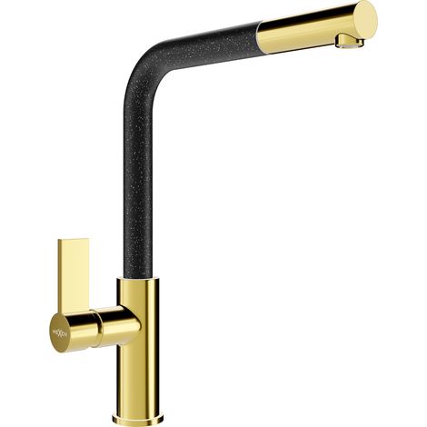 Mexen Flora rubinetto da cucina, oro/nero maculato - 670401-75 (1/2)