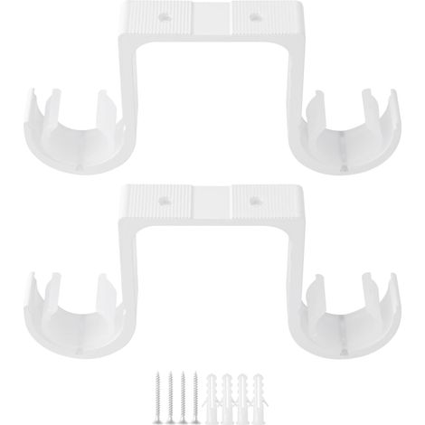 4pcs Support Mural réglable pour Tringle à Rideau Support de Tringle à Rideau au Plafond pour Barre à Rideaux Chambre Salon avec Vis (1/5)