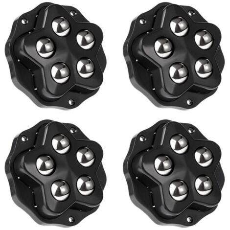 4pcs Universal 360° Swivel Furniture Caster Wheels with 5 Steel Balls for Adhesive Table Accessories (1/5)