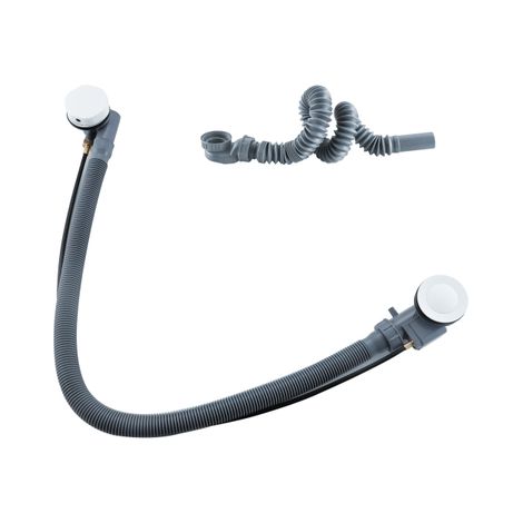 FugaFlow Eccelente Acces Combinaison de vidage de baignoire - commande rotative - prolongée - blanc mat