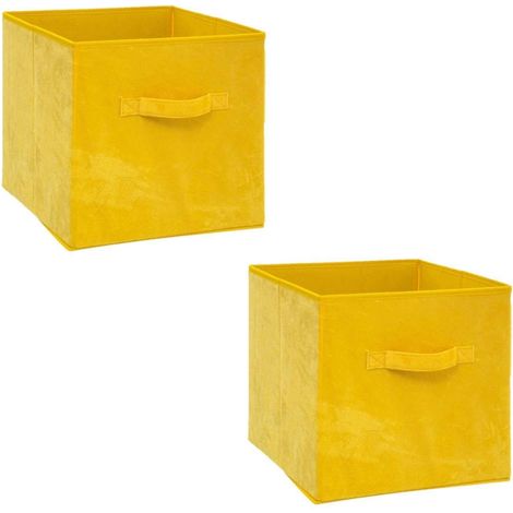 Lot de 2 boites de rangement cube en velours MIX'N MODUL (1/4)