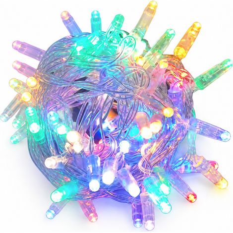 Guirlande LED Étanche Extérieure, 10 m, 100 Lumières, 220 V, 4 Couleurs, Décoration de Fête et Arbre (1/5)