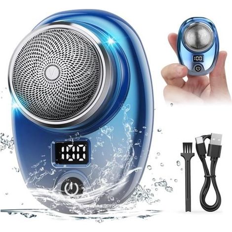Mini rasoir électrique portable avec écran LED pour homme, rechargeable par USB, étanche, rasoir électrique portable,facile (1/5)