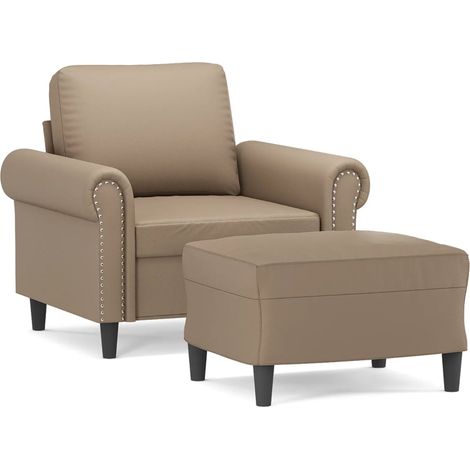 Maison Exclusive - Poltrona con Poggiapiedi Cappuccino 60 cm in Similpelle (1/5)