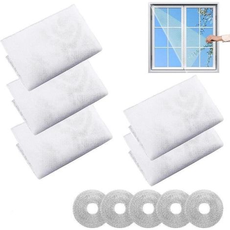 5-teiliges Fenster-Moskitonetz – Schutz vor Mücken, Insekten und Bienen – inklusive 5 Rollen Klebeband – für Fenster (1/4)