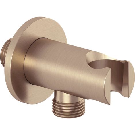 Kludi A-Qa - Codo de ducha con soporte, bronce cepillado 65567N1-00 (1/2)