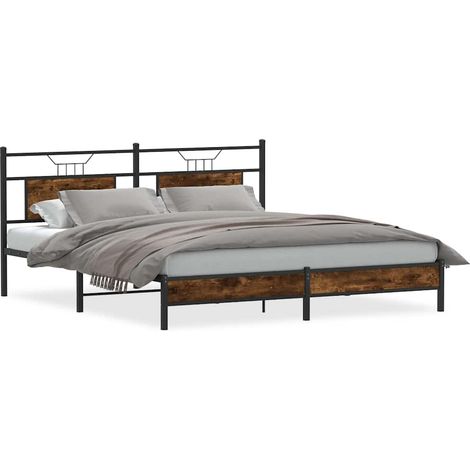 Maison Exclusive - Cadre de lit sans matelas chêne fumé 183x203 cm bois ingénierie (1/5)