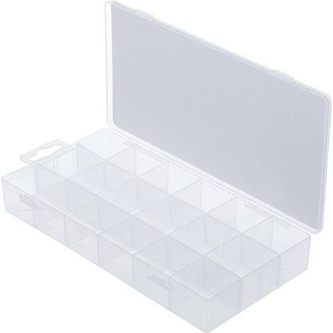 Cassette de Rangement pour Petites Pièces - 109 x 33 x 218 mm - Transparent - Organisation et Praticité - D-Work (1/3)