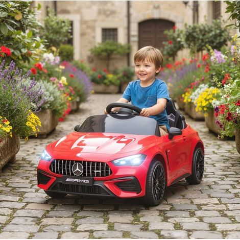Auto elettrica per bambini Mercedes-AMG 12V con telecomando, LED e musica, rossa DESVIAE (1/5)