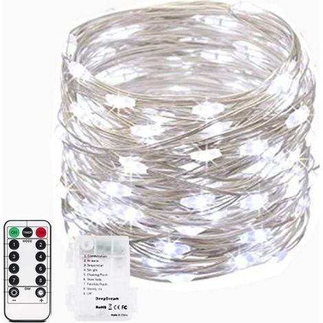 20M 200LED Guirlande Lumineuse à piles, pour intérieur/extérieur/Noël/mariage et Terrasse Pelouse Etanche IP67