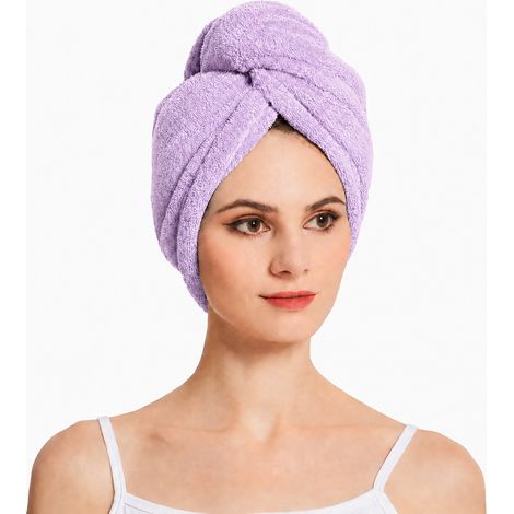 Toalla turbante para el cabello Aqua-sport de secado rápido, 25 x 60 cm, color morado AS002565 (1/5)